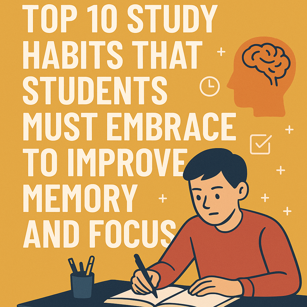 TOP 10 STUDY HABITS THAT STUDENTS MUST EMBRACE TO IMPROVE MEMORY AND FOCUS