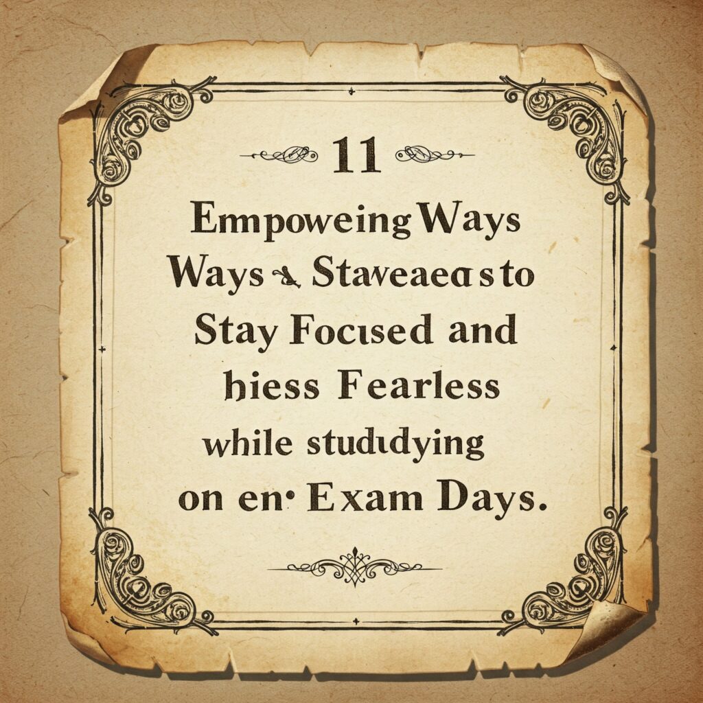 11 Empowering Ways to Stay Focused and Fearless While Studying on Exam Days